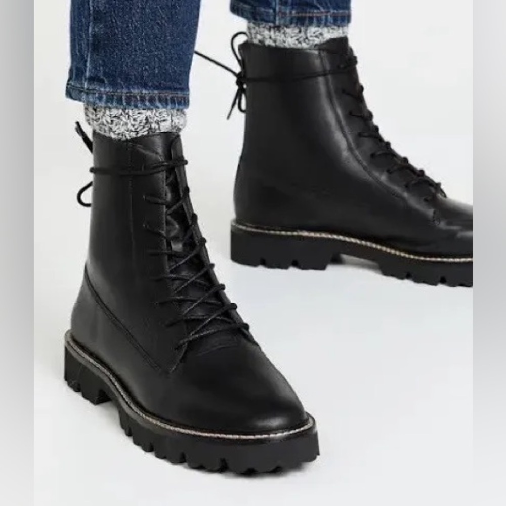 Madewell The Citywalk Lugsole Lace-Up Boot in Leather